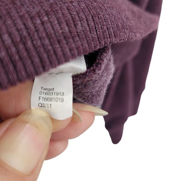 Converse Sweatshirt M Purple Oversized Cowl Neck Long Sleeve Streetwear Grunge - Picture 9 of 12